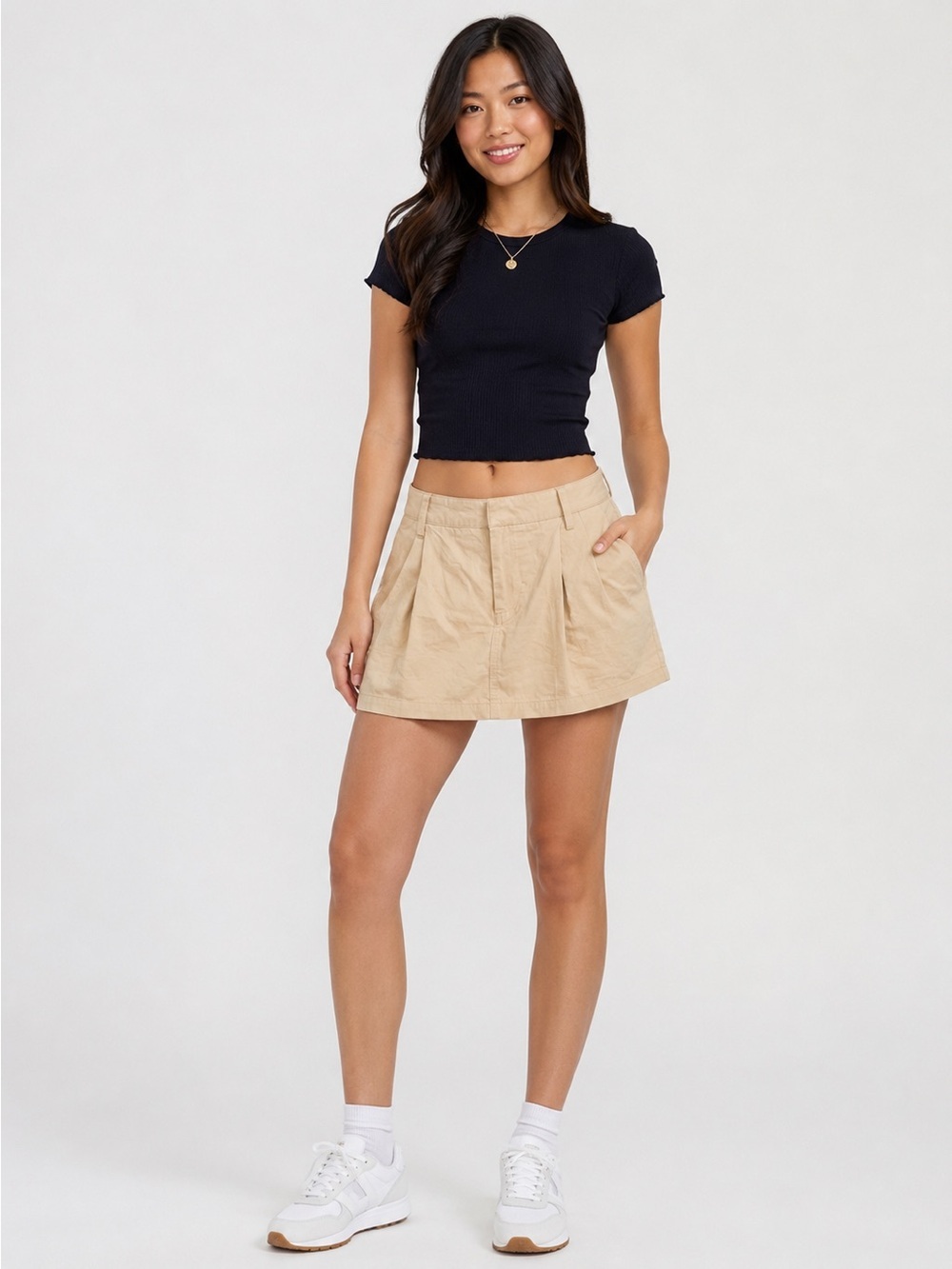 Zara Beige Mini Skirt Women’s Medium US M Y2K Preppy Old Money Quiet Luxury